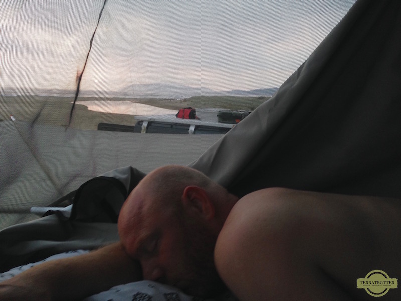 Sleeping in roof tent