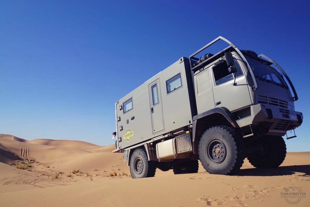 Full size expedition truck in dessert